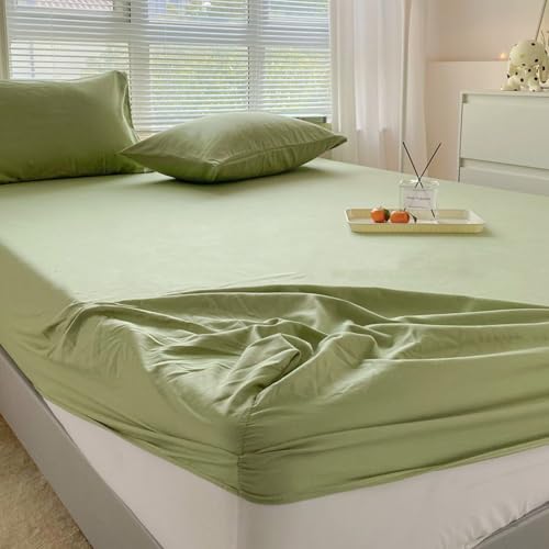 LSZHBSL Jersey spannbettlaken 150 x 200 cm Atmungsaktiv Baumwolle Bettlaken verstellbar Spannbetttuch für Boxspringbett Topper Matratze bis 25 cm von LSZHBSL