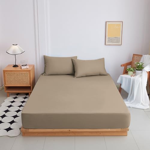 LSZHBSL Jersey spannbettlaken 152 x 203 + 46 cm Voll atmungsaktiver Bettlaken Verstellbar Spannbetttuch für Boxspringbett Topper Matratze mit Gummizug von LSZHBSL