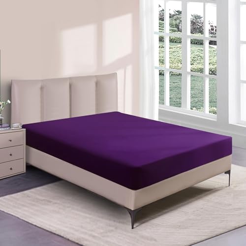 LSZHBSL Spannbettlaken 120 x 200 cm Atmungsaktiv und schweißfrei Baumwolle Bettlaken verstellbar Spannbetttuch für Boxspringbett Topper Matratze bis 30 cm Hohe von LSZHBSL
