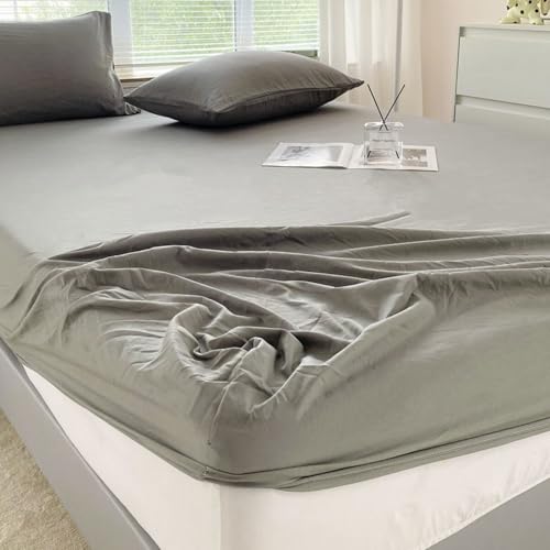 LSZHBSL Spannbettlaken für Topper 120 x 200 cm Soft Touch Baumwolle Bettlaken verstellbar Spannbetttuch für Boxspringbett Topper Matratze bis 25 cm Hohe von LSZHBSL