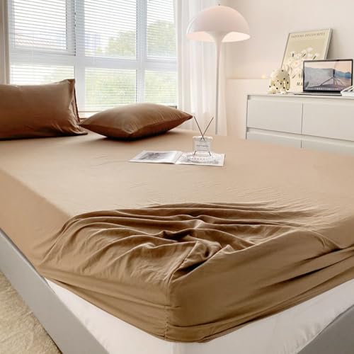 LSZHBSL Spannbettlaken für Topper 90 x 200 cm Voll atmungsaktiver Baumwolle Bettlaken verstellbar Spannbetttuch für Boxspringbett Topper Matratze bis 25 cm Hohe von LSZHBSL