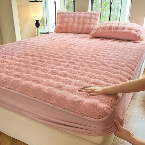 LSZHBSL Spannbettlaken plüsch 150 x 200 + 25 cm/3pcs Flauschige Plüsch Cashmere Touch Bettlaken Winter Kuschelig Leintuch Spannbetttuch für Boxspringbett Topper Matratze bis 30 cm Hohe LSZHBSL Spannbettlaken plüsch 150 x 200 + 25 cm/3pcs Flauschige Plüsch Cashmere Touch Bettlaken Winter Kuschelig Leintuch Spannbetttuch für Boxspringbett Topper Matratze bis 30 cm Hohe von LSZHBSL