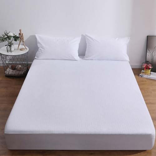 LSZHBSL Spannbettlaken wasserdicht 100 x 200 + 30 cm mit Kissenbezug Inkontinenz spannbettlaken Bettlaken aus Baumwolle Atmungsaktiv Spannbetttuch für Boxspringbett Topper Matratze bis 30 cm Hohe LSZHBSL Spannbettlaken wasserdicht 100 x 200 + 30 cm mit Kissenbezug Inkontinenz spannbettlaken Bettlaken aus Baumwolle Atmungsaktiv Spannbetttuch für Boxspringbett Topper Matratze bis 30 cm Hohe von LSZHBSL