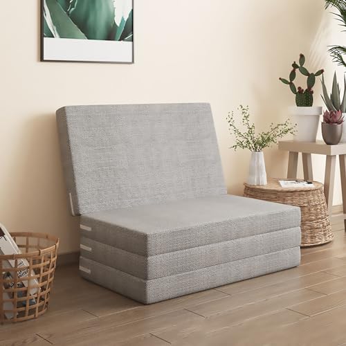 LSyySy Memory-Foam-Matratzenauflage, tragbare Boden-Isomatte für Reisen und Gäste, mit waschbarem Bezug von LSyySy