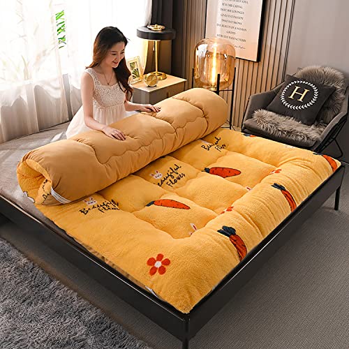 LSyySy Winter-Druck-Matratze, aufrollbare Bodenmatratze, japanische Plüsch-Isomatte, extra dicke Klappmatratze, tragbare Matratze, Studentenwohnheim, Campingmatratze, Einzel- und Doppelmatratze LSyySy Winter-Druck-Matratze, aufrollbare Bodenmatratze, japanische Plüsch-Isomatte, extra dicke Klappmatratze, tragbare Matratze, Studentenwohnheim, Campingmatratze, Einzel- und Doppelmatratze von LSyySy