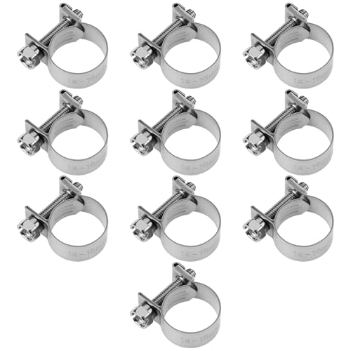 LT Easiyl 10 Stück 14–16 mm Schlauchschellen, 304 Edelstahl, verstellbare Rohrschellen LT Easiyl 10 Stück 14–16 mm Schlauchschellen, 304 Edelstahl, verstellbare Rohrschellen von LT Easiyl