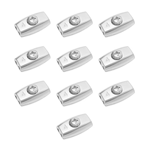 LT Easiyl 10 Stück Drahtseilklemmen aus Verzinktem Stahl Eiförmige Kabelklemme Geeignet für Durchmesser 4mm Stahlkabelseil Doppelloch 32,5mm x 19,5mm von LT Easiyl