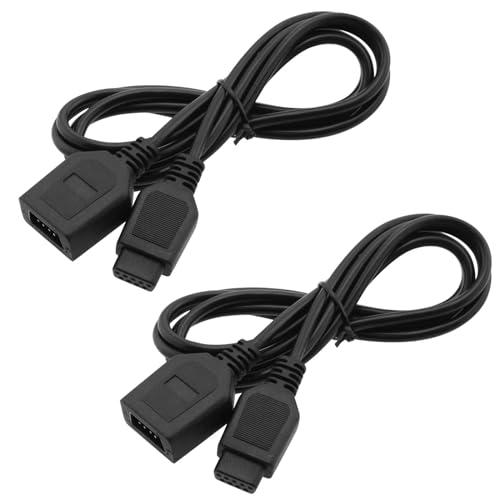 LT Easiyl 2 Stück 9-poliges Controller-Griff-Verlängerungskabel Kompatibel mit Sega Genesis Kompatibel mit Mega Drive 1 2 3 Controller-Kabel 1,8 M Länge (schwarz) von LT Easiyl