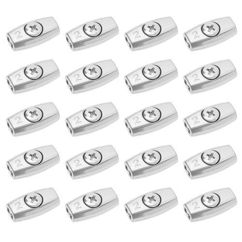 LT Easiyl 20 Stück Drahtseilklemmen aus Verzinktem Stahl Eiförmige Kabelklemme Geeignet für Durchmesser 2mm Stahlkabelseil Doppelloch 27mm x 14,5mm LT Easiyl 20 Stück Drahtseilklemmen aus Verzinktem Stahl Eiförmige Kabelklemme Geeignet für Durchmesser 2mm Stahlkabelseil Doppelloch 27mm x 14,5mm von LT Easiyl