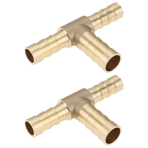 LT Easiyl 2x Messing-Reduzierstück mit Widerhaken Größe 8 Mm – 10 Mm – 8 Mm Zum Einfachen Verbinden von Leitungen für Luft Wasser Heizöl Und Inertgase von LT Easiyl