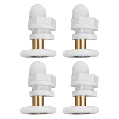 LT Easiyl 4 Stück Duschtürrollen 29 Mm Altmodische Bogenrolle Ultra-leise für Dicke 4–6 Mm Duschtür Badezimmer-Glastür Weiß von LT Easiyl