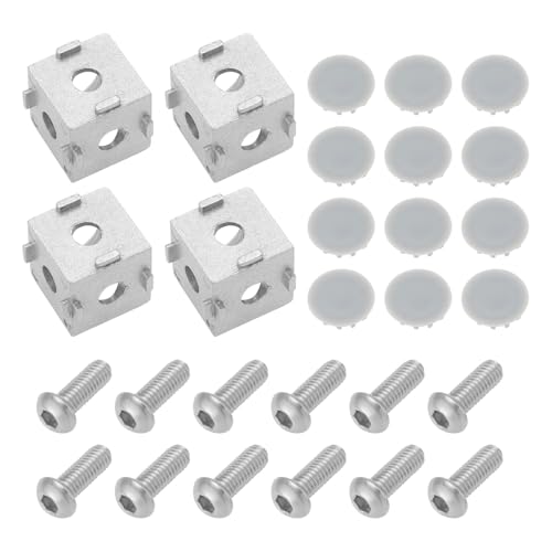 LT Easiyl 4er-Set 3-Wege-Eckhalterungswürfel 20 X 20 X 20 Mm 3-Wege-Aluminiumlegierungsblock für Aluminium-Extrusionsprofil 3D-Druckerzubehör mit Schrauben LT Easiyl 4er-Set 3-Wege-Eckhalterungswürfel 20 X 20 X 20 Mm 3-Wege-Aluminiumlegierungsblock für Aluminium-Extrusionsprofil 3D-Druckerzubehör mit Schrauben von LT Easiyl