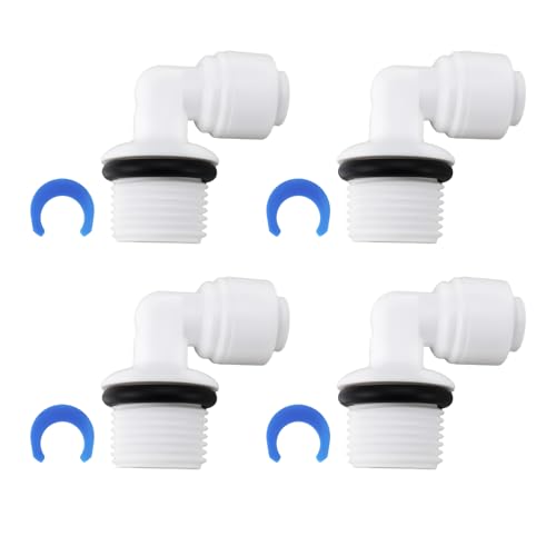 LT Easiyl 4x 90° Quick Connect Winkelstück 1/4" - 3/8" AG mit O-Ring für 6,5 Mm Schlauch Umkehrosmose Wasserfilter von LT Easiyl