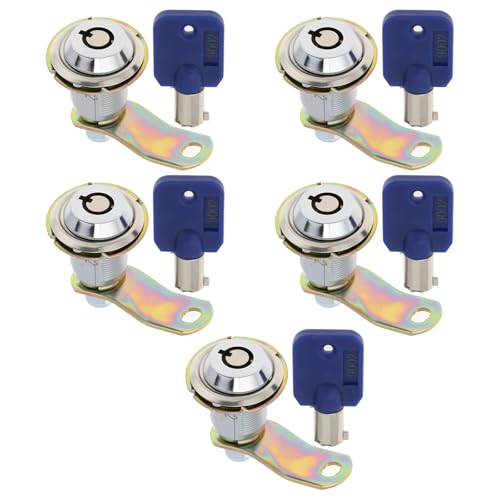LT Easiyl 5 Stück 27 Mm Langes Nockenschloss mit Schlüssel für Holztüren Schränke Flipperautomaten 22,5 X 19 X 11,3 Mm von LT Easiyl