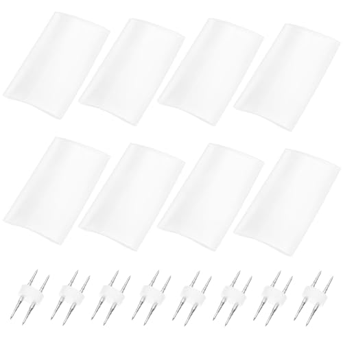 LT Easiyl 8 Paar Lichtschlauch, 2-Draht-Installationszubehör, Kupplung mit Schrumpfschlauch, 2-poliger RGB-LED-Lichtstreifenverbinder für 10–12 mm Lichterketten von LT Easiyl