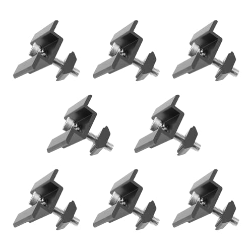 LT Easiyl 8 Stück T-Zentralklemme Solarmodul Rack Solarmodulhalterung Zwischenklemme eloxiert schwarz mit Zylinderkopfschraube und Schlitzmutter (30 mm) von LT Easiyl