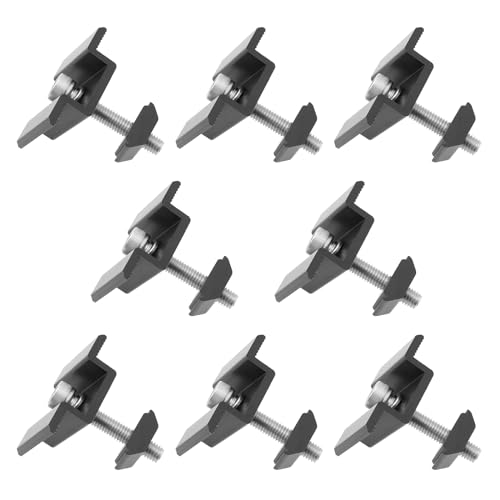 LT Easiyl 8 Stück T-Zentralklemme Solarmodul Rack Solarmodulhalterung Zwischenklemme eloxiert schwarz mit Zylinderkopfschraube und Schlitzmutter (35 mm) von LT Easiyl