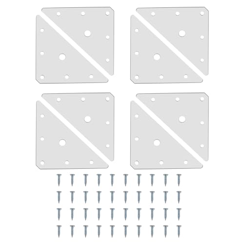 LT Easiyl Reparaturplatten aus Edelstahl (85 x 85 x 1,5 mm), flache dreieckige Streben zur Befestigung von Plattenstreben, Verbindungsstücken, Reparaturen von Möbeln, 8 Stück von LT Easiyl