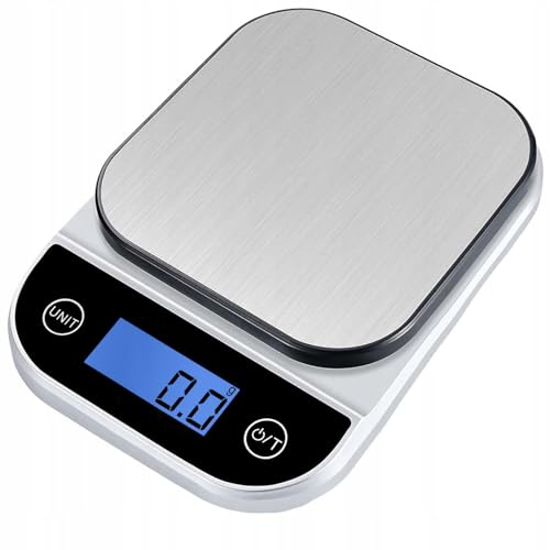 LTC Küchenwaage LTC WG115 - Äußerst präzise - Genauigkeit bis 0,1 g - Maßeinheiten g/ml/fl:oz/lb:oz - Silbergrau - 210mm x 155mm x 29mm von LTC