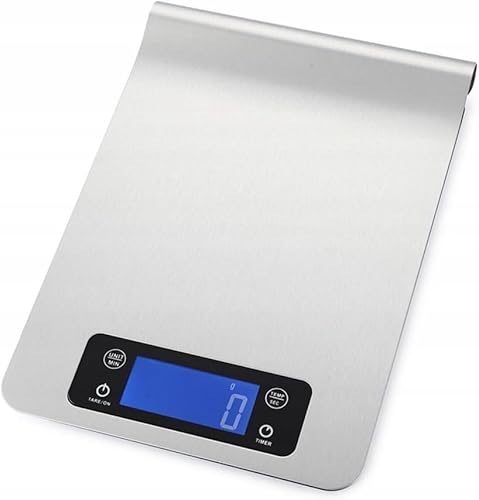 LTC LCD-Küchenwaage WG116 - Wägebereich 0,1-5000 g - Wägegenauigkeit 0,1 g - Maßeinheiten g/ml/fl:oz/lb:oz - Silbergrau - 210mm x 150mm x 32mm von LTC