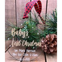 Clear Acryl Baby Es Erstes Weihnachts Ornament Mit Geburtsdaten von LTCHome
