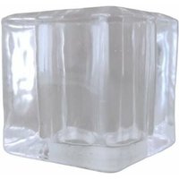 Transparenter quadratischer Glaslampenschirm minicube 4,5x4,5cm mit 2cm Öffnung von LTDE