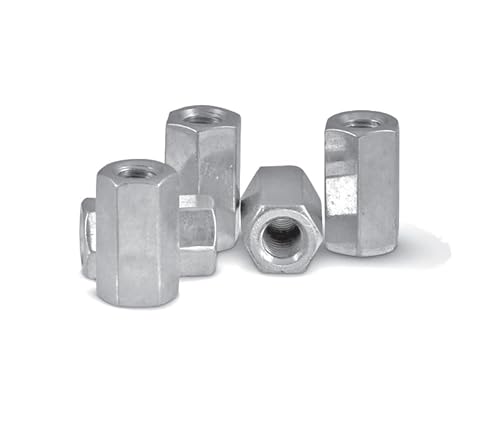 10 x Verbindungsmuffen verzinkt Sechskant Muttern Muffe M 8-10-12 (M12) von LTH-Hanse