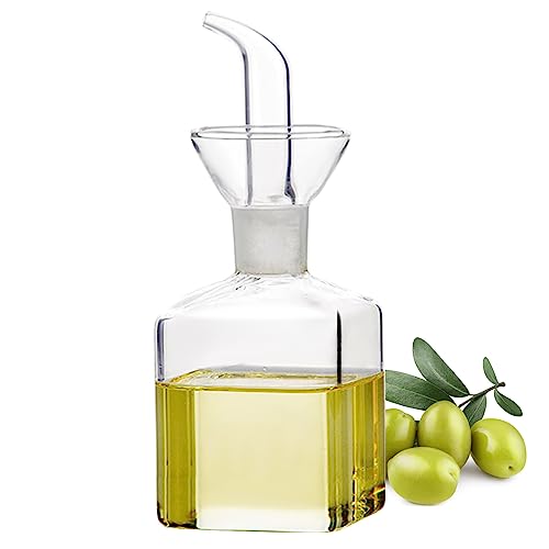 LTHERMELK 125ml Ölflasche, Olivenölspender, Messspender mit Ausguss Transparentes Glasflasche Öl Essig Dosierer für Küche Kochen und BBQ von LTHERMELK