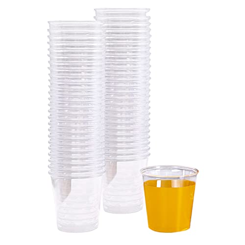 LTHERMELK 50 Stück Schnapsgläser aus Plastik, 90 ml Wiederverwendbare Transparent Trinkbecher, Schnapsbecher aus Kunststoff Desserttassen für Verkostung, Partys, Hochzeiten, Geburtstage von LTHERMELK