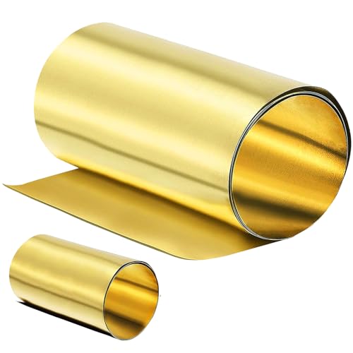 Messingblech Metallfolienplatte Dünnblech Folienplatte Brass Sheet Metal Thin Foil Plate Shim Gold Messing Blechrolle Metallfolien Platte für DIY Schneiden Handwerk Machen von LTHERMELK