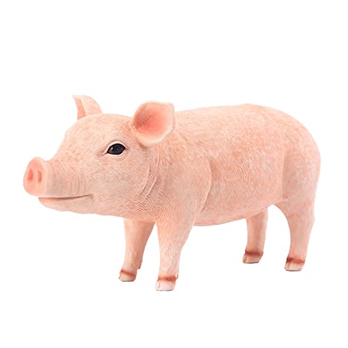 LTJXL Glückliches Schwein Statue Desktop Schweinchen Skulptur Tiermodell Schweinchen Figur Harzdekoration im Freien Gartenlandschaft Schweine Ornament Gartentierdekor von LTJXL