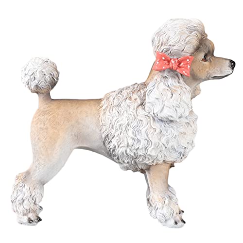 LTJXL Hundeskulptur aus Kunstharz Handgemalt Dekofigur Hund Commemorate Handmade Moderne Skulpturen Harz Figur Wasserdicht Gartenstatuen Dekoration,Poodle von LTJXL