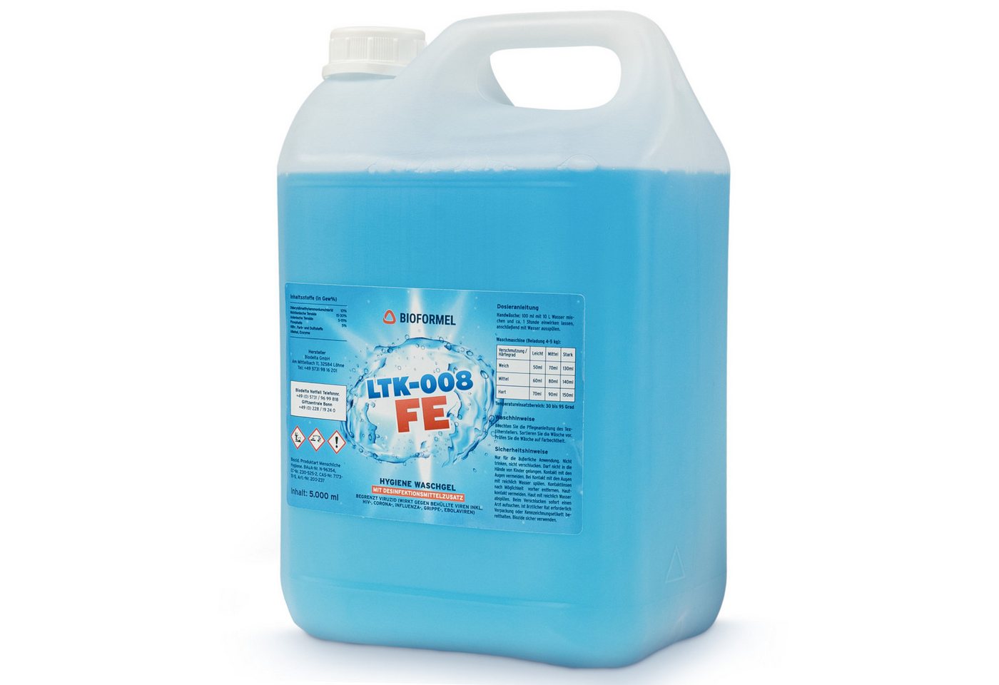 LTK-008 Biodelta Hygiene Waschmittel Vollwaschmittel (2L Kanister oder 5L Kanister 2L) von LTK-008 Biodelta