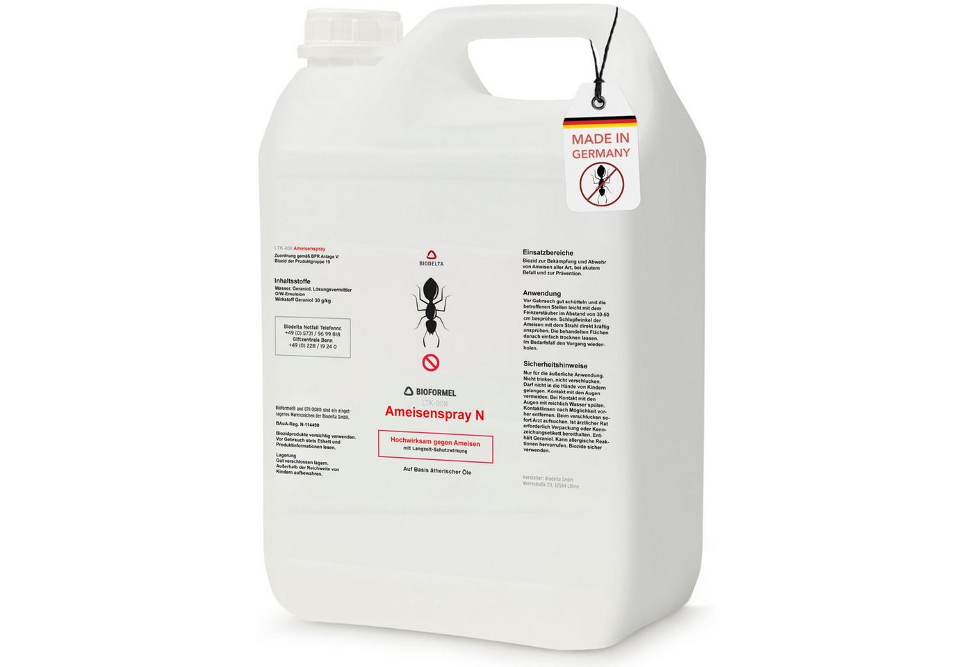 LTK-008 Biodelta Insektenspray Ameisenspray N, 5 l, Sprühflasche oder Kanister, 500ml LTK-008 Biodelta Insektenspray Ameisenspray N, 5 l, Sprühflasche oder Kanister, 500ml von LTK-008 Biodelta