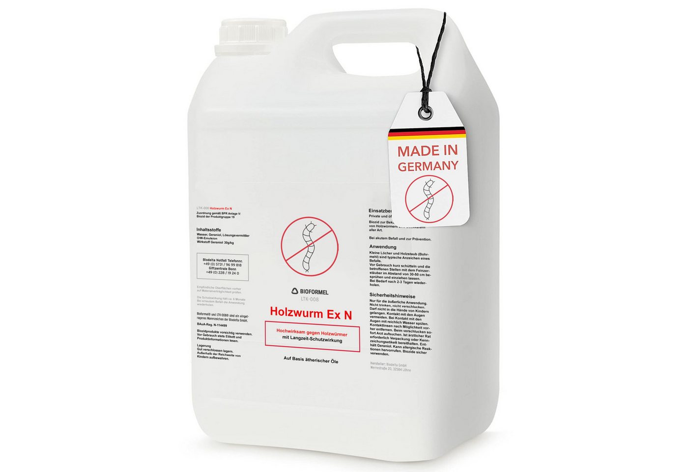 LTK-008 Biodelta Insektenspray Holzwurmspray N, 5 l, Sprühflasche oder Kanister, 500 ml LTK-008 Biodelta Insektenspray Holzwurmspray N, 5 l, Sprühflasche oder Kanister, 500 ml von LTK-008 Biodelta