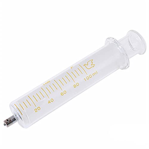 1 Packung Glasspritzen mit Kappen, 100 ml Luer Lock wiederverwendbare Glasspritze, Metall Luer Lock Kaliber Injektor Laborproben für Labor 1 Packung Glasspritzen mit Kappen, 100 ml Luer Lock wiederverwendbare Glasspritze, Metall Luer Lock Kaliber Injektor Laborproben für Labor von SKYPRO
