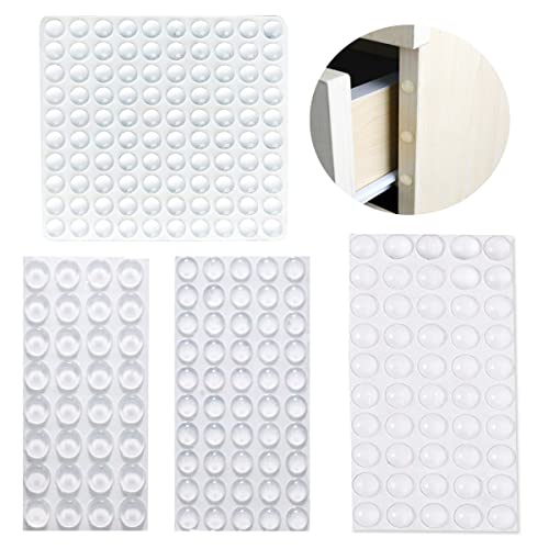 250 Stück transparente Gummifüße, Schrankstopfen, 4 Formen, Stoßstangen-Pads, selbstklebende Puffer-Pads, Schranktür-Stoßstangen für Möbel, Küche, Badezimmer, Büro von LTKJ