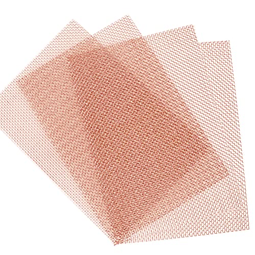 4 Stück 30 Mesh 99,9% reines Kupfer Screen Woven Mesh Screen, Copper Mesh Cloth Fine Mesh, 5.9x19.68 Inch von LTKJ