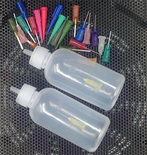 Spender-Flaschen-Set, 50 ml Dosierflaschen mit 21 Spendernadeln für Heimwerker, Quilling, Acrylmalerei, Ölflasche, Handwerk, Kunstwerke, Hobbys von LTKJ