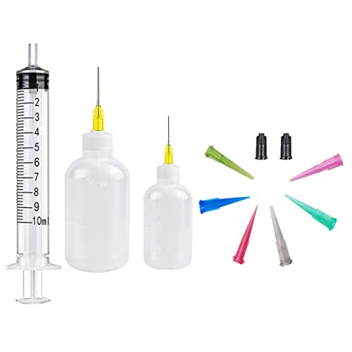 Spender-Flaschen und Spritzen-Set, 30 / 50 ml Dosierflaschen mit Trichter und Spendernadeln für Heimwerker, Quilling, Acrylmalerei, Ölflasche, Handwerk, Kunstwerke, Hobbys von LTKJ