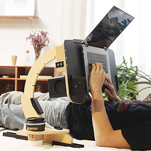 Laptoptisch fürs Bett, Höhenverstellbar Faltbar Laptopständer Betttisch Frühstücktisch Notebookständer Pflegetisch Notebook Tisch Couch Laptop Tablett Ständer,Multifunktionaler Nachttisch,Schwarz von LTLCBB