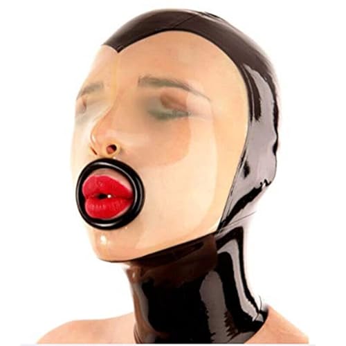 BDSM Cosplay Masken Gummimasken Erotische Sexmasken SM Bondage Masken Fetisch Latexmasken Halloween Masken Für Frauen Männer Extreme Sklaven Sexspielzeuge,L,Black von LTMDESH