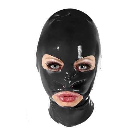 Bondage BDSM Masken Maske Cosplay Latexmaske SM Fetisch Sexspielzeug Gummimaskenhaube Halloween Maske Sexy Maskerade Maske Paar Sexspielzeug Für Erwachsene,XL,Black von LTMDESH