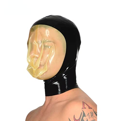 Erstickungsmaske Latexmaske Extrem Bondage Masken BDSM Masken Knebel Maske Paar Sexspielzeug Latex Kopfbedeckungen Fetisch Halloween Masken Cosplay Masken SM Spiele Für Erwachsene,B-L,Clear von LTMDESH