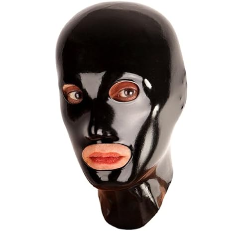 Gummimasken SM Bondage Masken Für Männer BDSM Paare Latex Sexmasken Halloween Cosplay Masken SM Fetisch Sexmasken Spiele Für Erwachsene Sexspielzeug,L,Black von LTMDESH