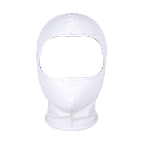 Halloween Masken SM Sex Masken Ledermasken BDSM Erotik Sexspielzeug Leder Kopfbedeckungen Maskerade Cosplay Masken Für Männer Und Frauen Sexspielzeug Zum Flirten,L,White von LTMDESH