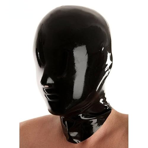 Rubber Maske Latex Maske Knebel Maske Halloweenmaske BDSM Maske Für Paar Bondage Maske Mit Reißverschluss Offene Nase Folter Maske SM Spiel Fetisch Sexspielzeug Bestrafung,M,Black von LTMDESH