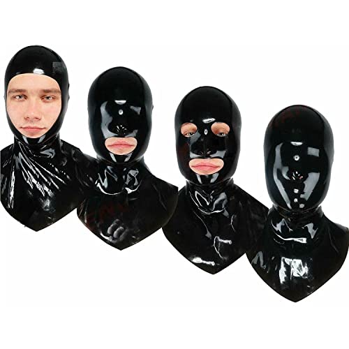 SM Erotische Halloween Maske Paarmaske Latexmaske Damen Party Cosplay Erstickungsmaske SM Bondage Maske Fetisch Latex Kopfbedeckung Herren Sexspielzeug,B-L,Black von LTMDESH