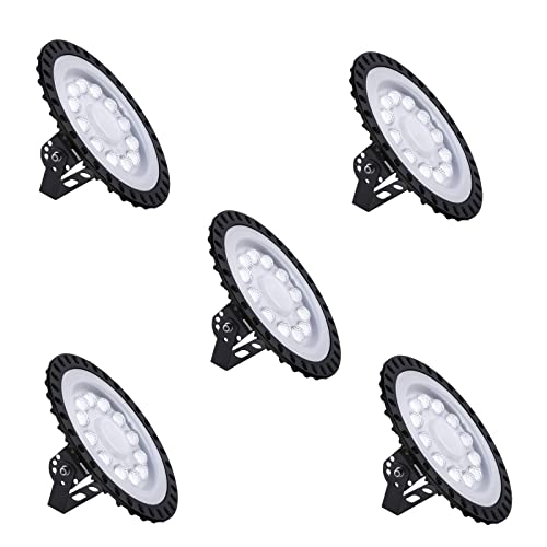 50W LED UFO Industrielampe, 5000LM LED Hallenstrahler, 5 Stücke LED High Bay Licht mit Kaltweiß 6500K, Abstrahlwinkel 120° für Deckenleuchte, Hallenbeleuchtung, Werkstattbeleuchtung von LTPAG