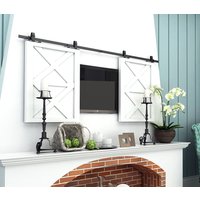 Mini Schiebe-Scheunen-Tür-Bausatz, Biege-T-Form-Design, Schwarz Rustikal Mit Industriell Starken Aufhängern, Perfekt Für Schrank, Fenster von LTSHOPUS